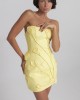     Платье с вышитыми цветами лимонное