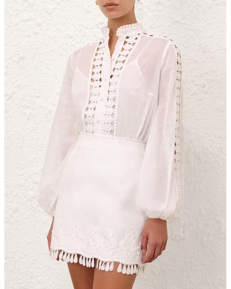 Блузка Raffle c кружевной вставкой