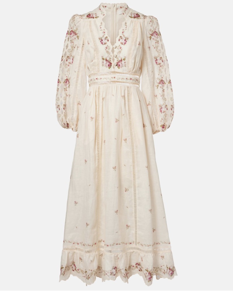          Платье с кружевом миди