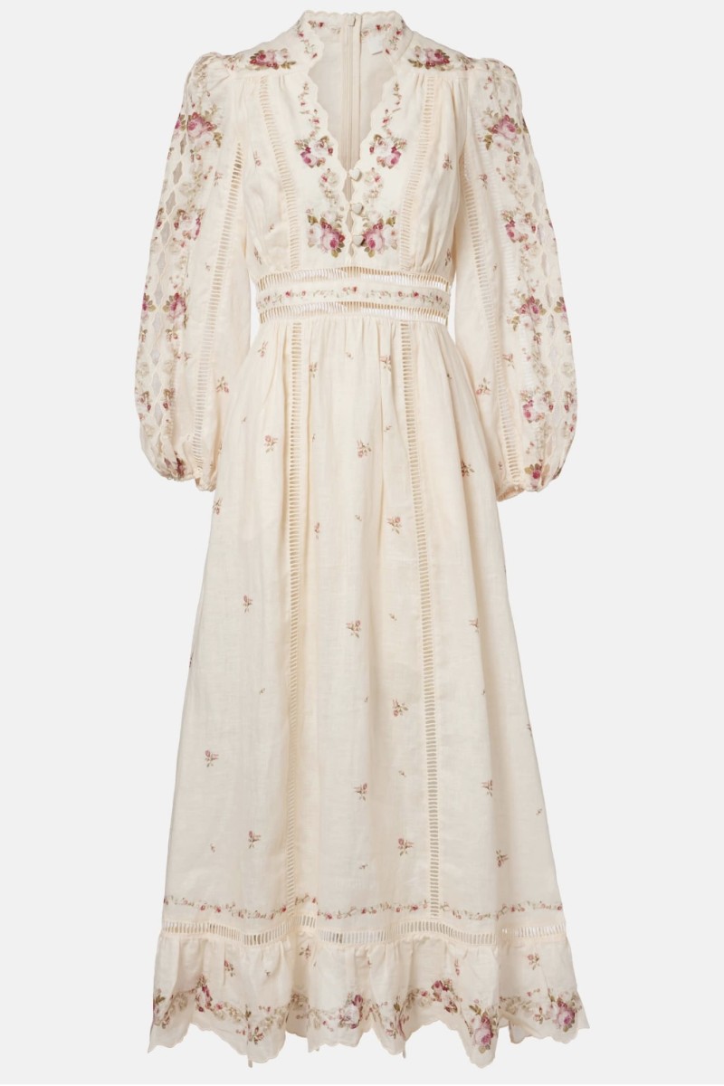          Платье с кружевом миди