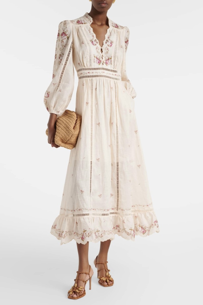          Платье с кружевом миди