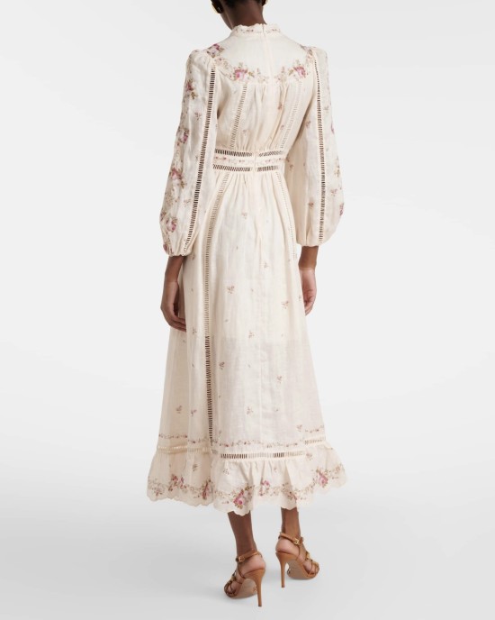          Платье с кружевом миди