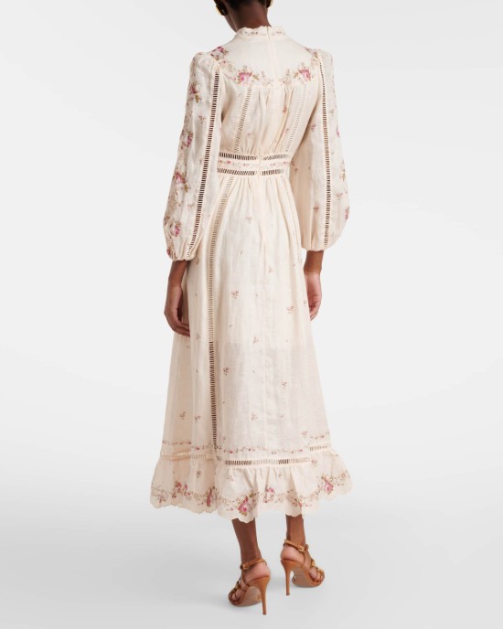          Платье с кружевом миди