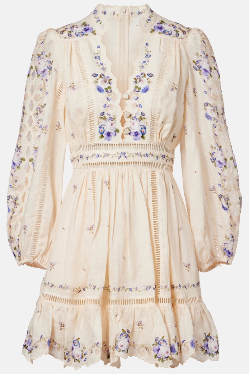          Платье с кружевом мини