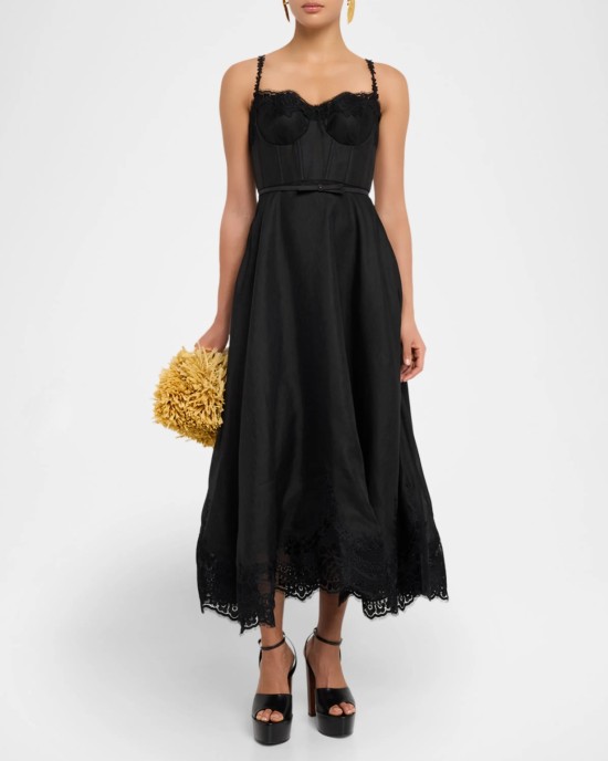         Платье Eden с кружевом черное