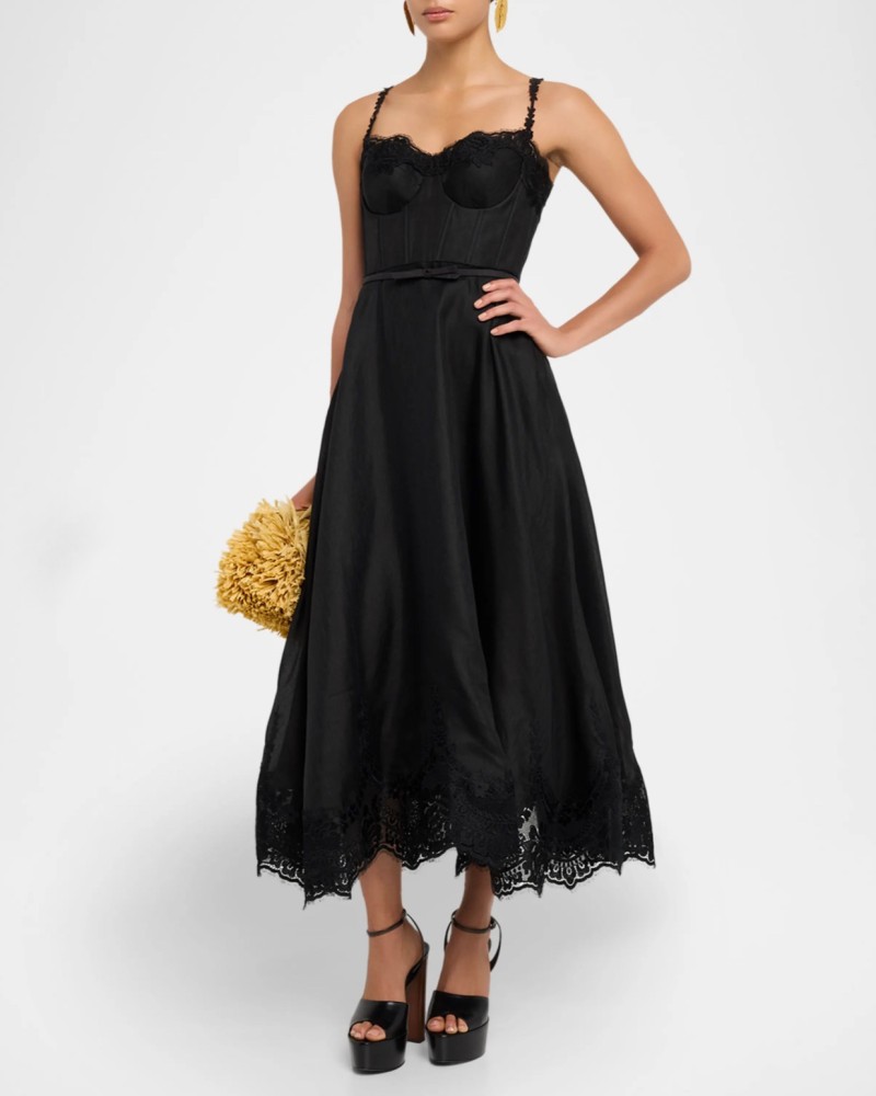         Платье Eden с кружевом черное