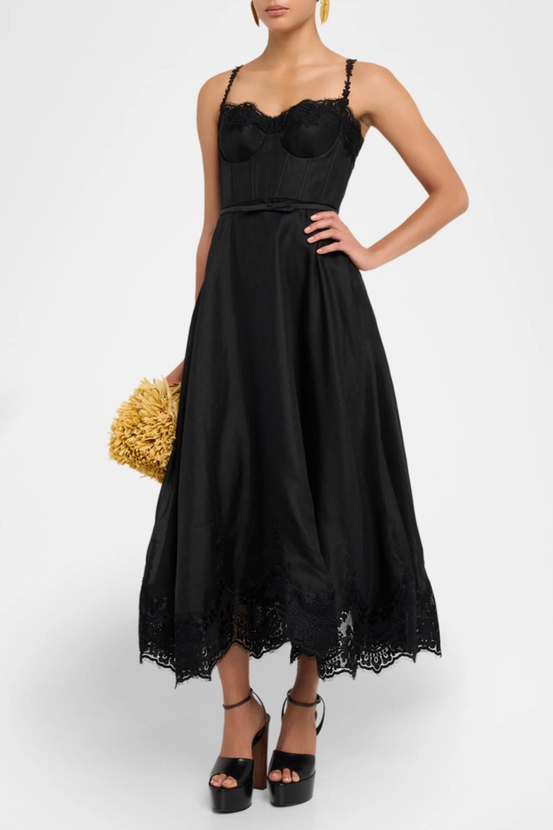         Платье Eden с кружевом черное