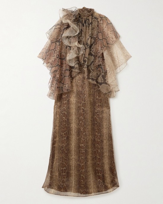           Платье макси с анималистичным принтом