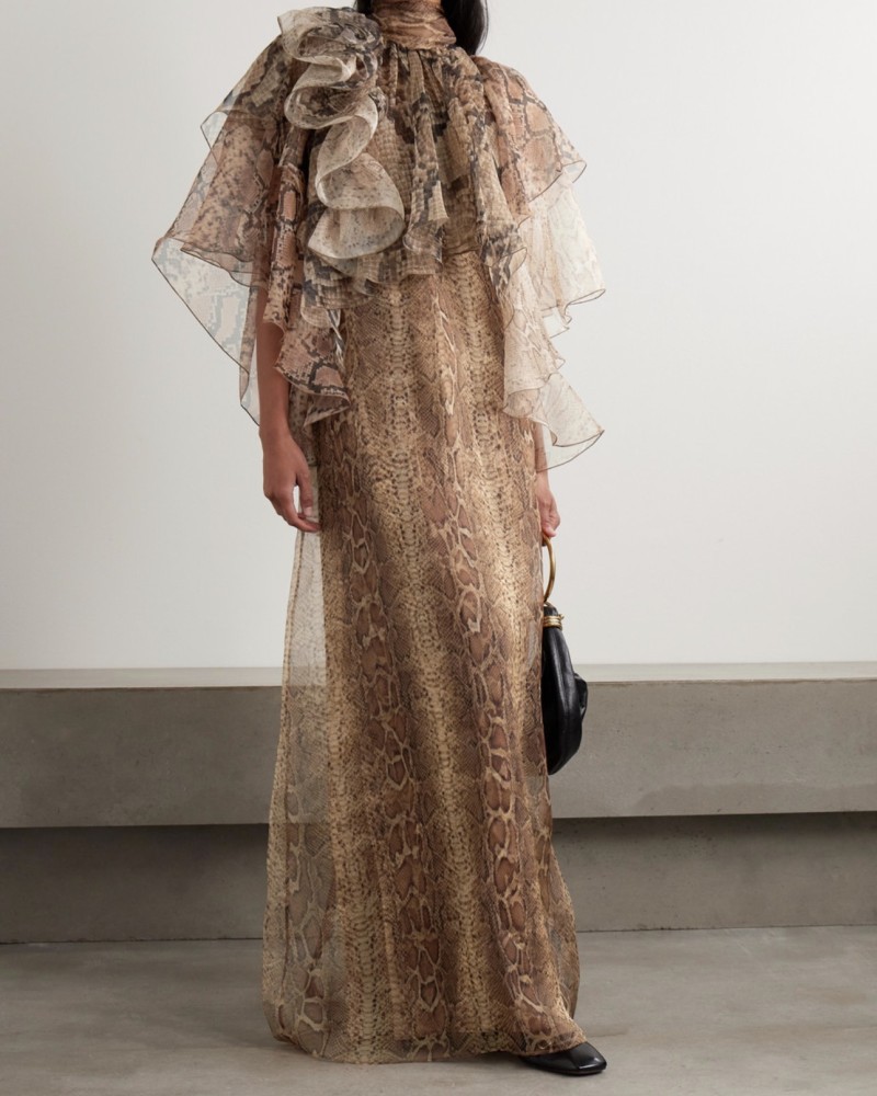           Платье макси с анималистичным принтом