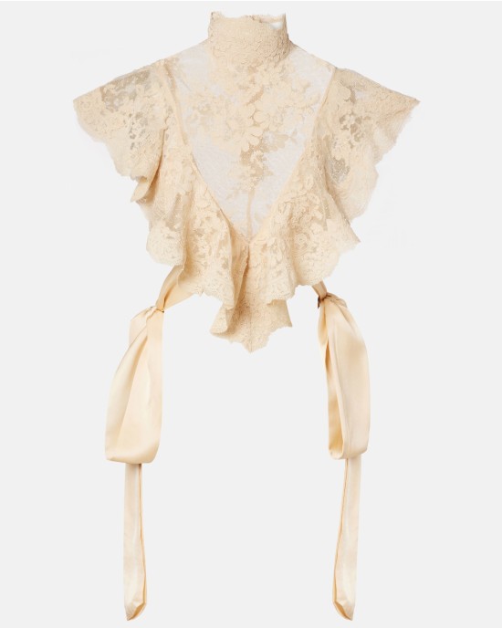       Блузка из кружева с лентами