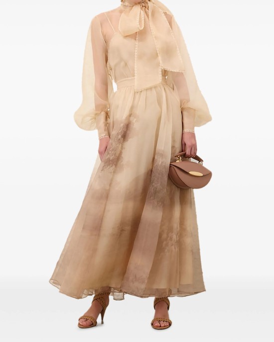        Юбка макси с абстрактным принтом