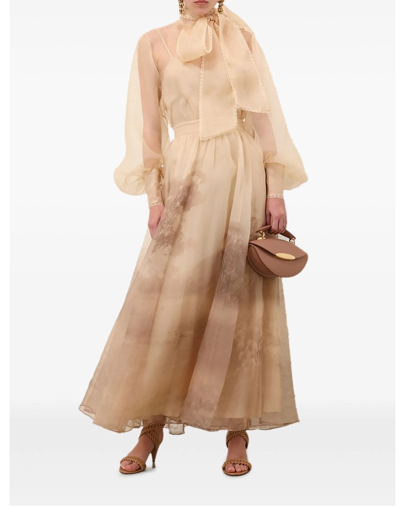        Юбка макси с абстрактным принтом