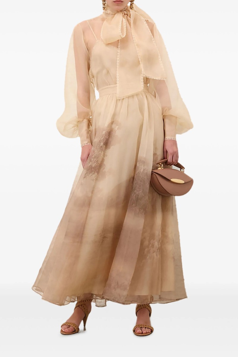        Юбка макси с абстрактным принтом