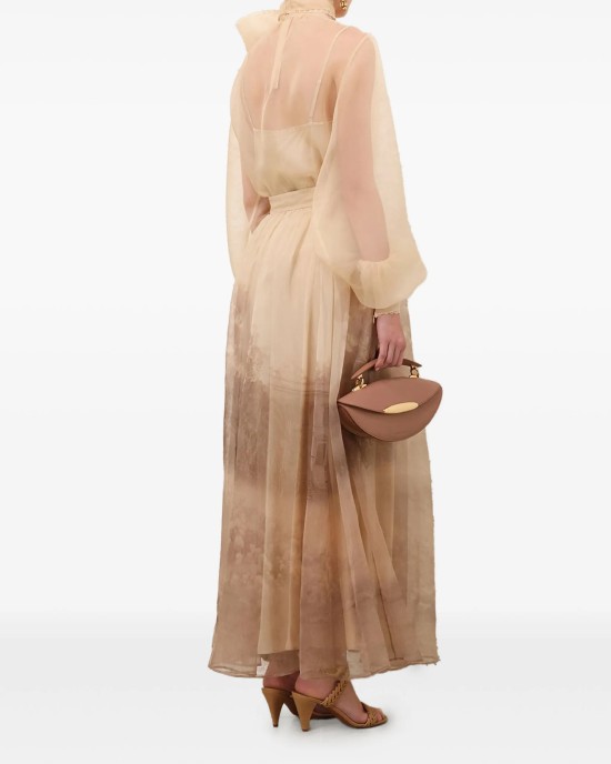        Юбка макси с абстрактным принтом