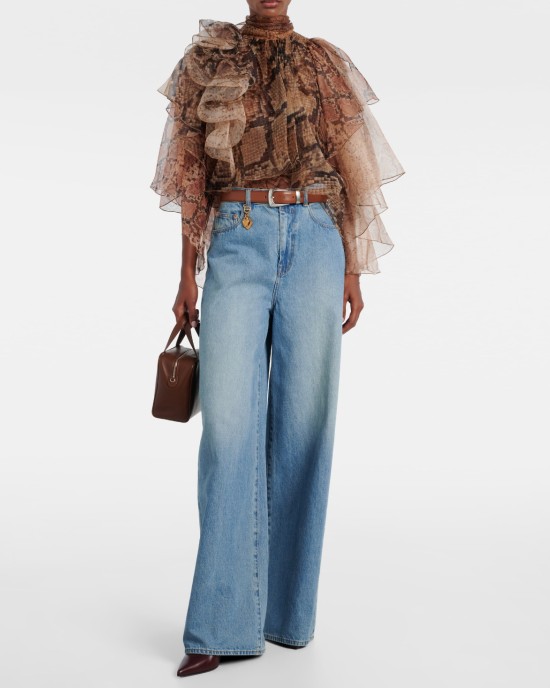        Блуза с анималистичным принтом