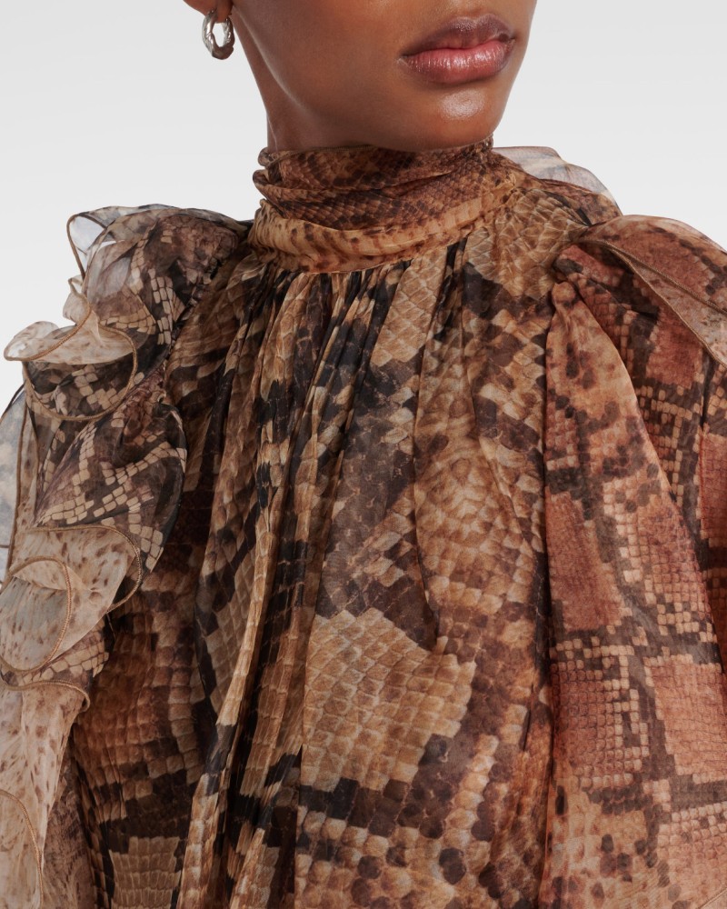        Блуза с анималистичным принтом