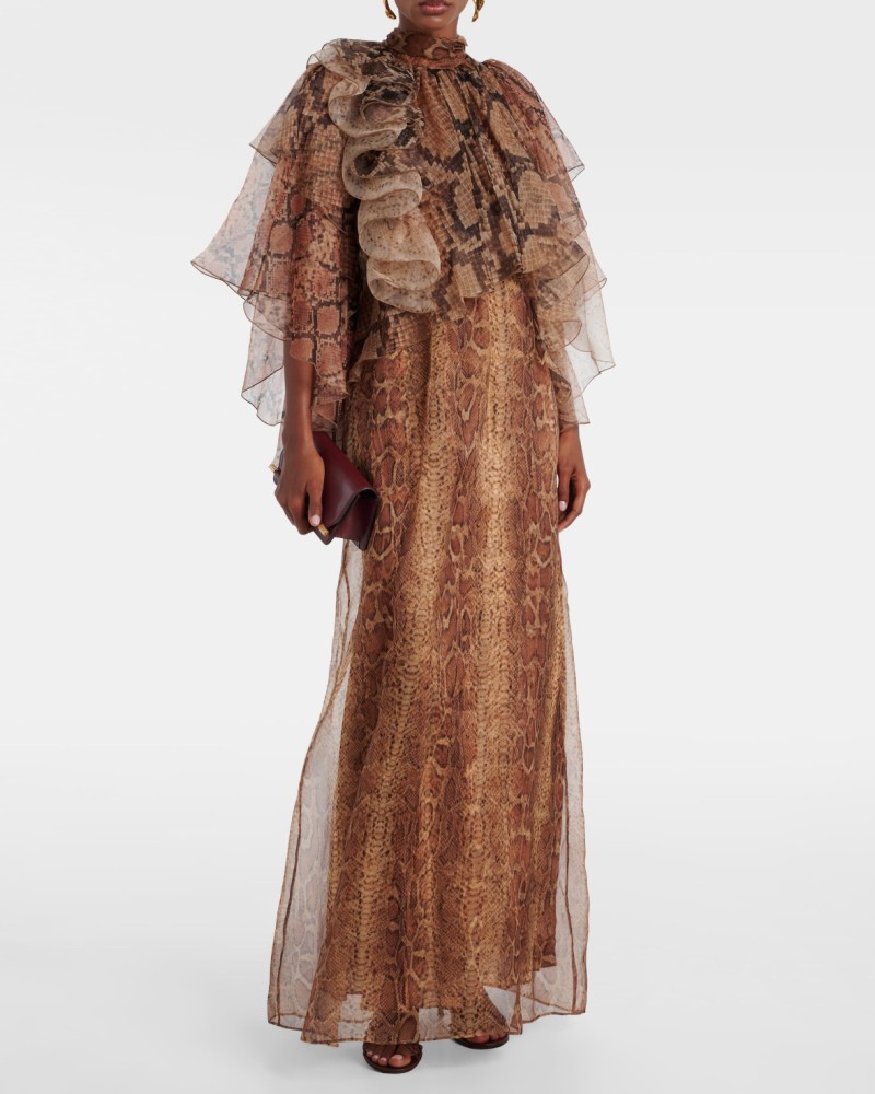           Платье макси с анималистичным принтом