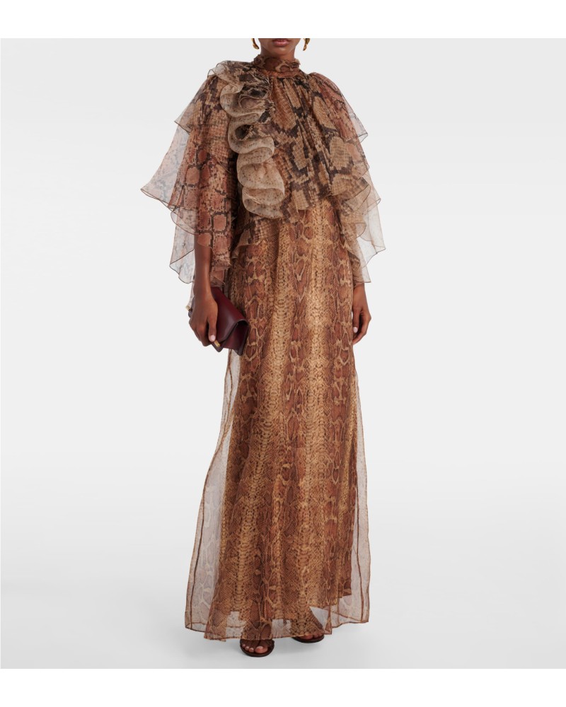          Платье макси с анималистичным принтом