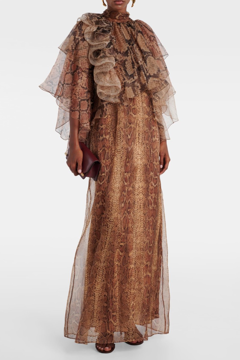           Платье макси с анималистичным принтом