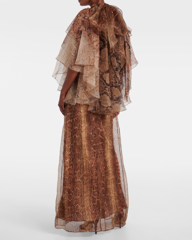           Платье макси с анималистичным принтом