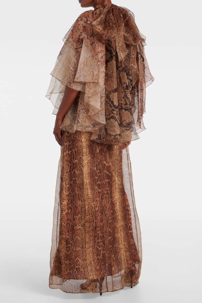           Платье макси с анималистичным принтом