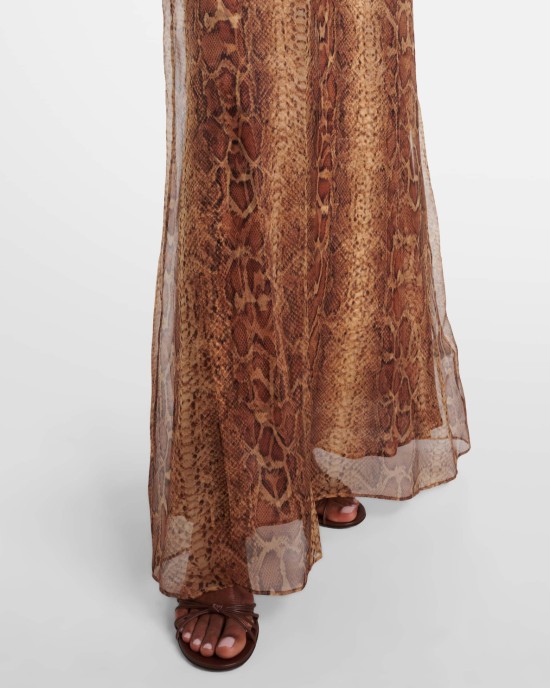           Платье макси с анималистичным принтом